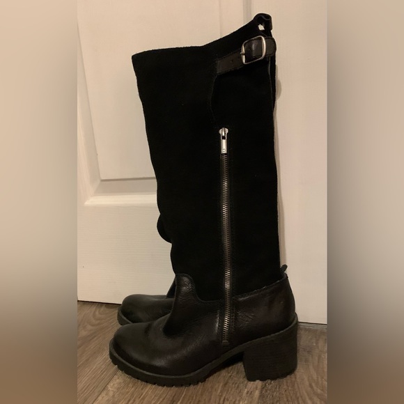 Lucky Brand Lug Sole Knee High Boots, Zip and Buckle Closure, Like New - Picture 11 of 16